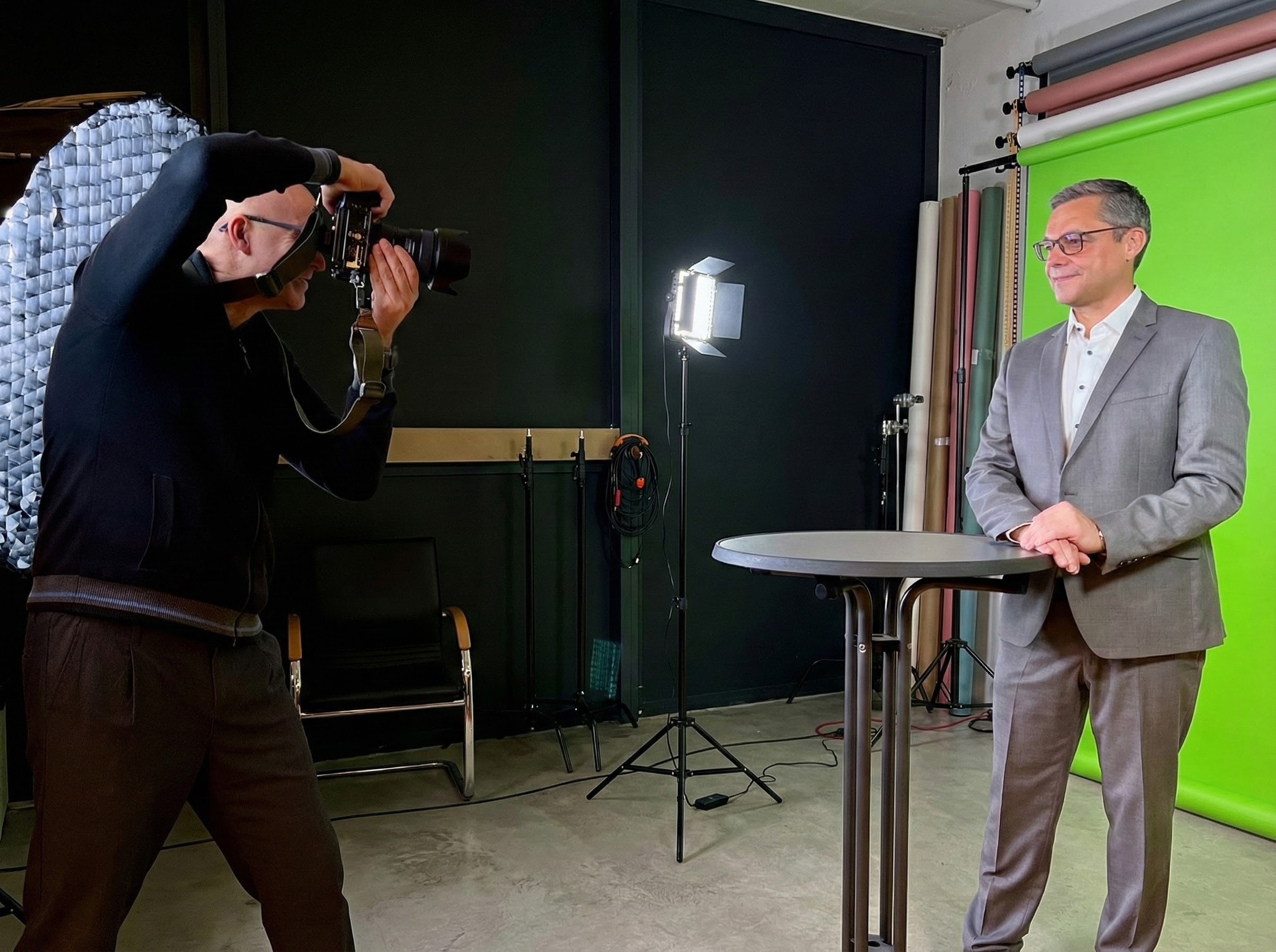 Foto-Shooting mit Bürgermeister Gerhard Bauer: Professionelle Motive für die anstehende Wahl
